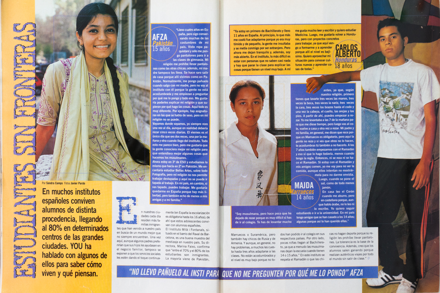 Estudiantes sin fronteras. Revista You. Noviembre 2001.-1