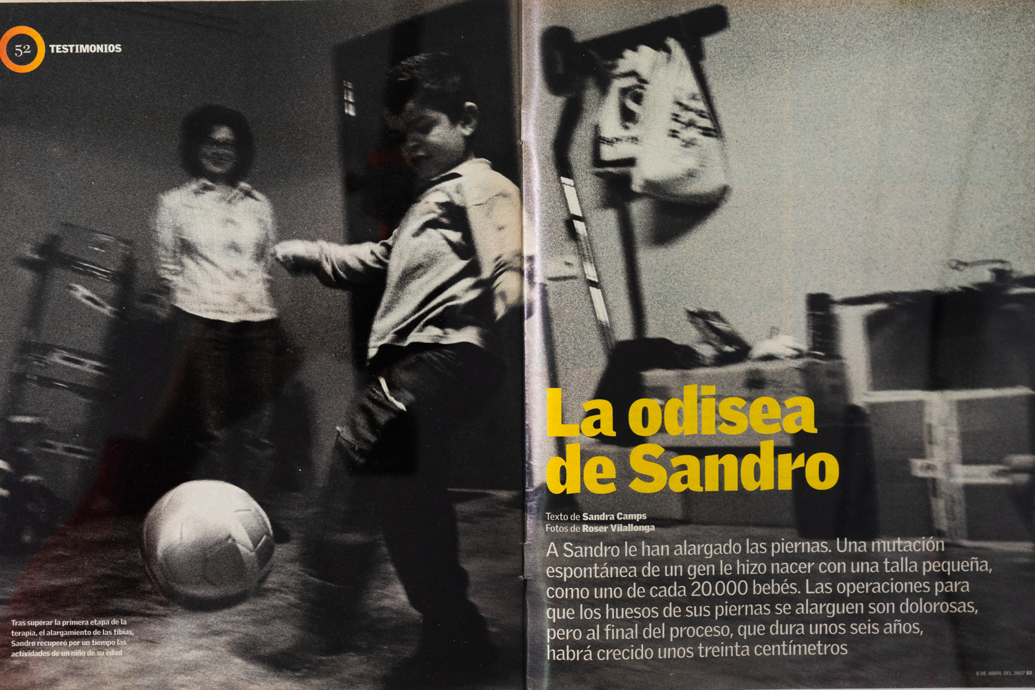 La Odisea de Sandro. Revista Magacine. Abril 2007.-1