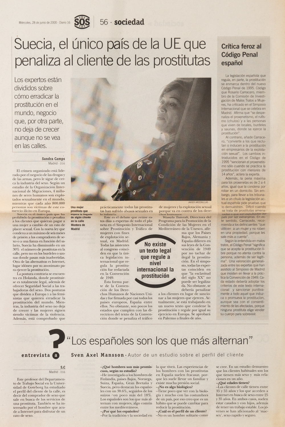 Prostitución. Diario SOS. Junio 2000. -1