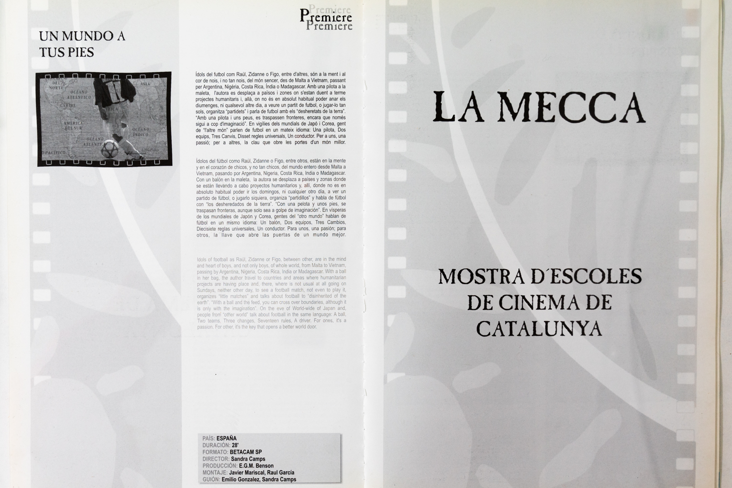 Un Mundo a tus Pies. Revista Travesías. Revista 9 Festival Internacional de Cinema del Medi Ambient. Junio 2002.-1